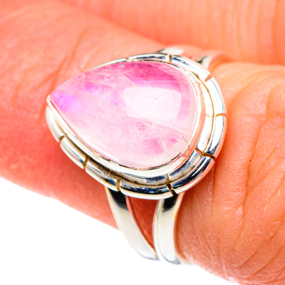 Pink Moonstone Rings handcrafted by Ana Silver Co - RING88840