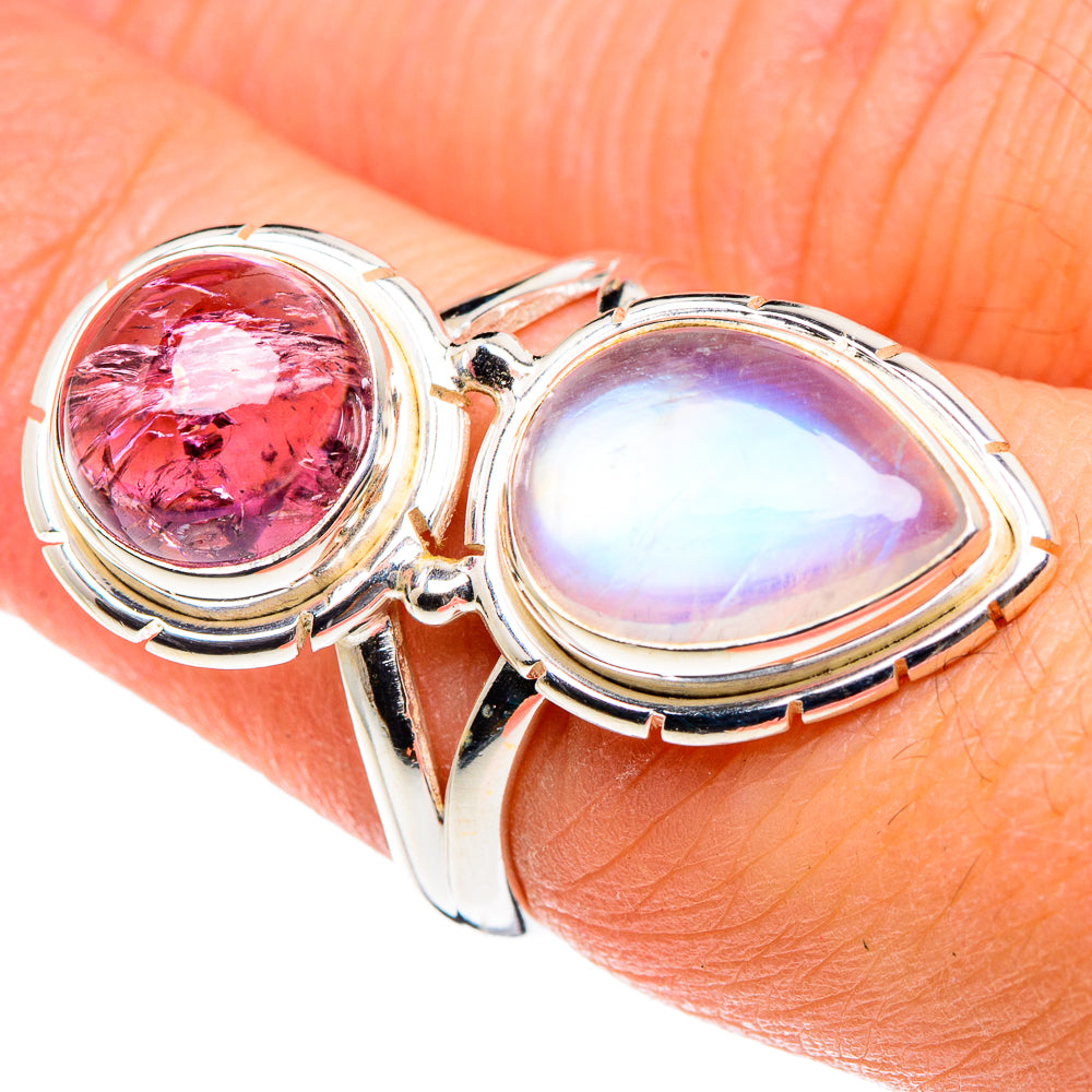 Rainbow Moonstone Rings handcrafted by Ana Silver Co - RING88841