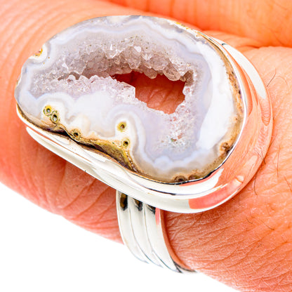 White Geode Slice Rings handcrafted by Ana Silver Co - RING88847