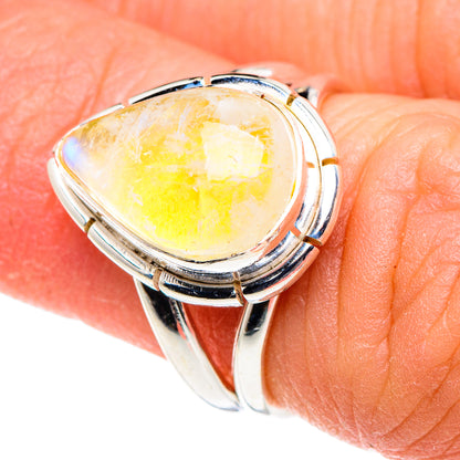 Yellow Moonstone Rings handcrafted by Ana Silver Co - RING88852