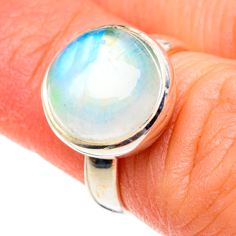 Rainbow Moonstone Rings handcrafted by Ana Silver Co - RING88862
