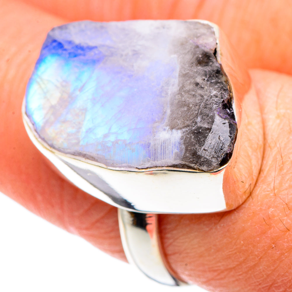Rainbow Moonstone Rings handcrafted by Ana Silver Co - RING88879