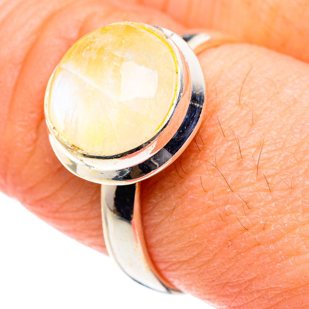 Yellow Moonstone Rings handcrafted by Ana Silver Co - RING88884