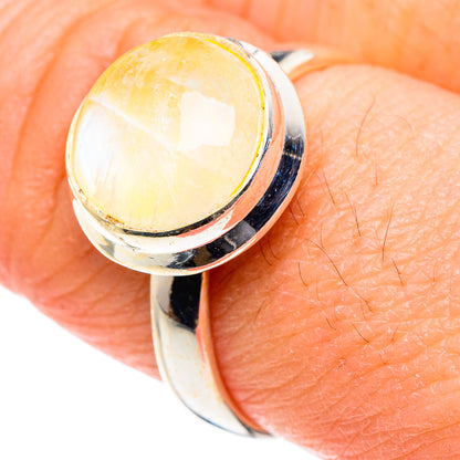Yellow Moonstone Rings handcrafted by Ana Silver Co - RING88884