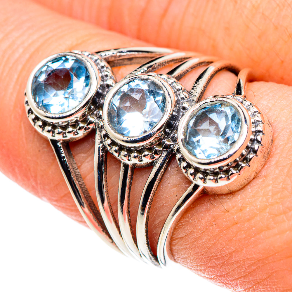 Blue Topaz Rings handcrafted by Ana Silver Co - RING88886