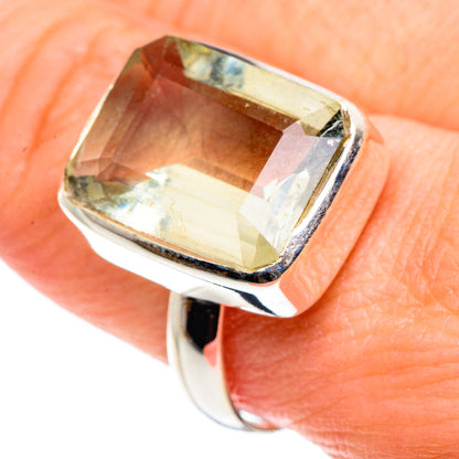 Green Amethyst Rings handcrafted by Ana Silver Co - RING88895