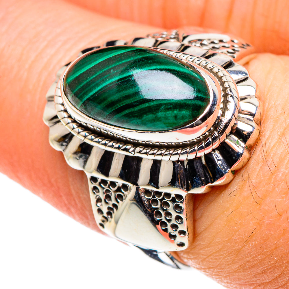 Malachite Rings handcrafted by Ana Silver Co - RING88896