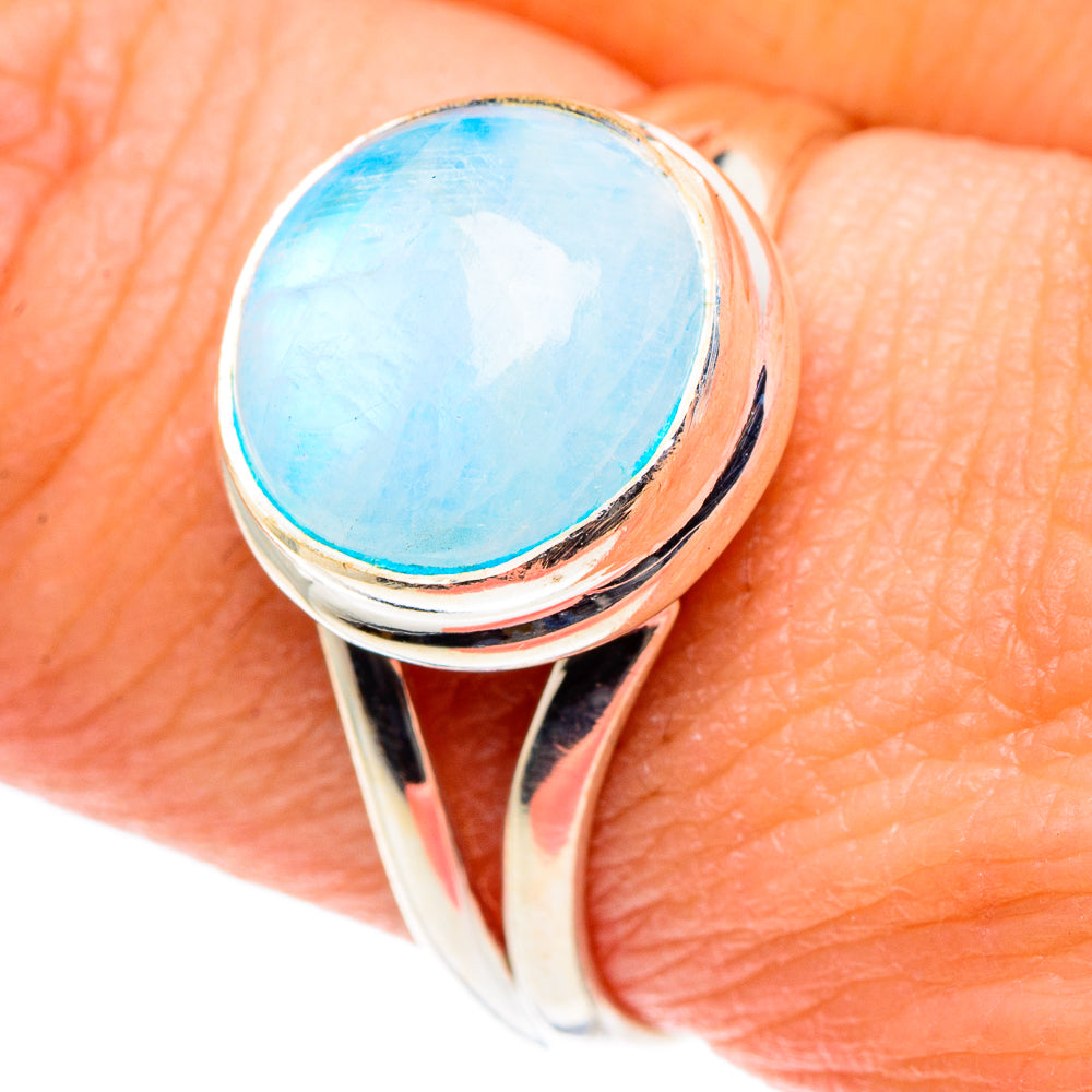 Rainbow Moonstone Rings handcrafted by Ana Silver Co - RING88897