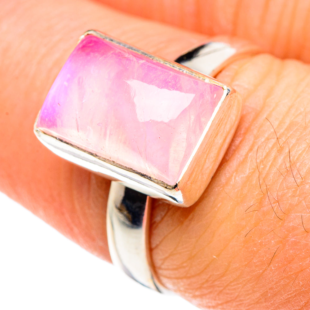 Pink Moonstone Rings handcrafted by Ana Silver Co - RING88906