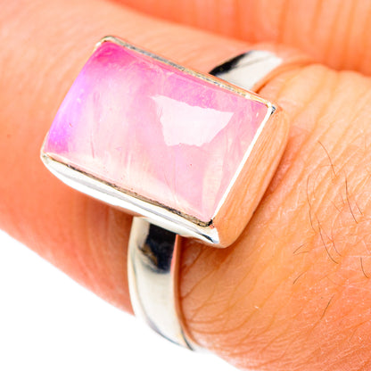 Pink Moonstone Rings handcrafted by Ana Silver Co - RING88906