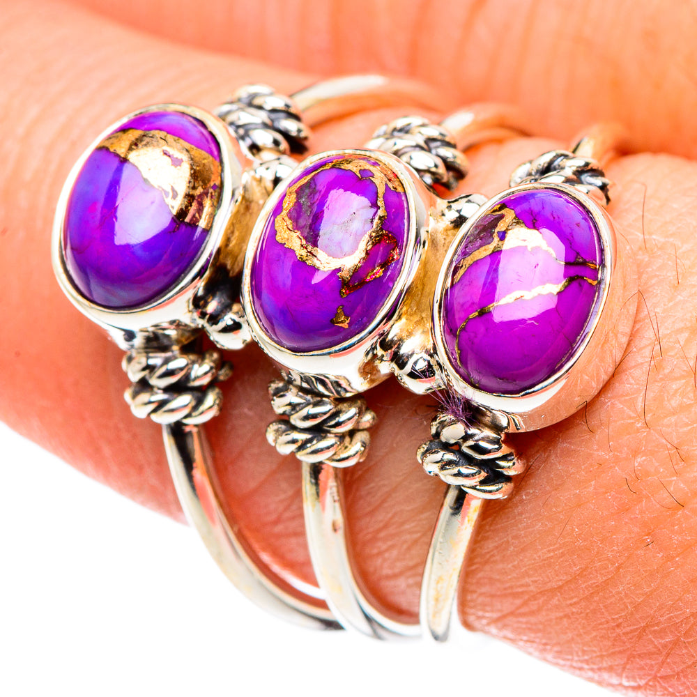 Purple Copper Composite Turquoise Rings handcrafted by Ana Silver Co - RING88907