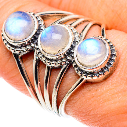 Rainbow Moonstone Rings handcrafted by Ana Silver Co - RING88912
