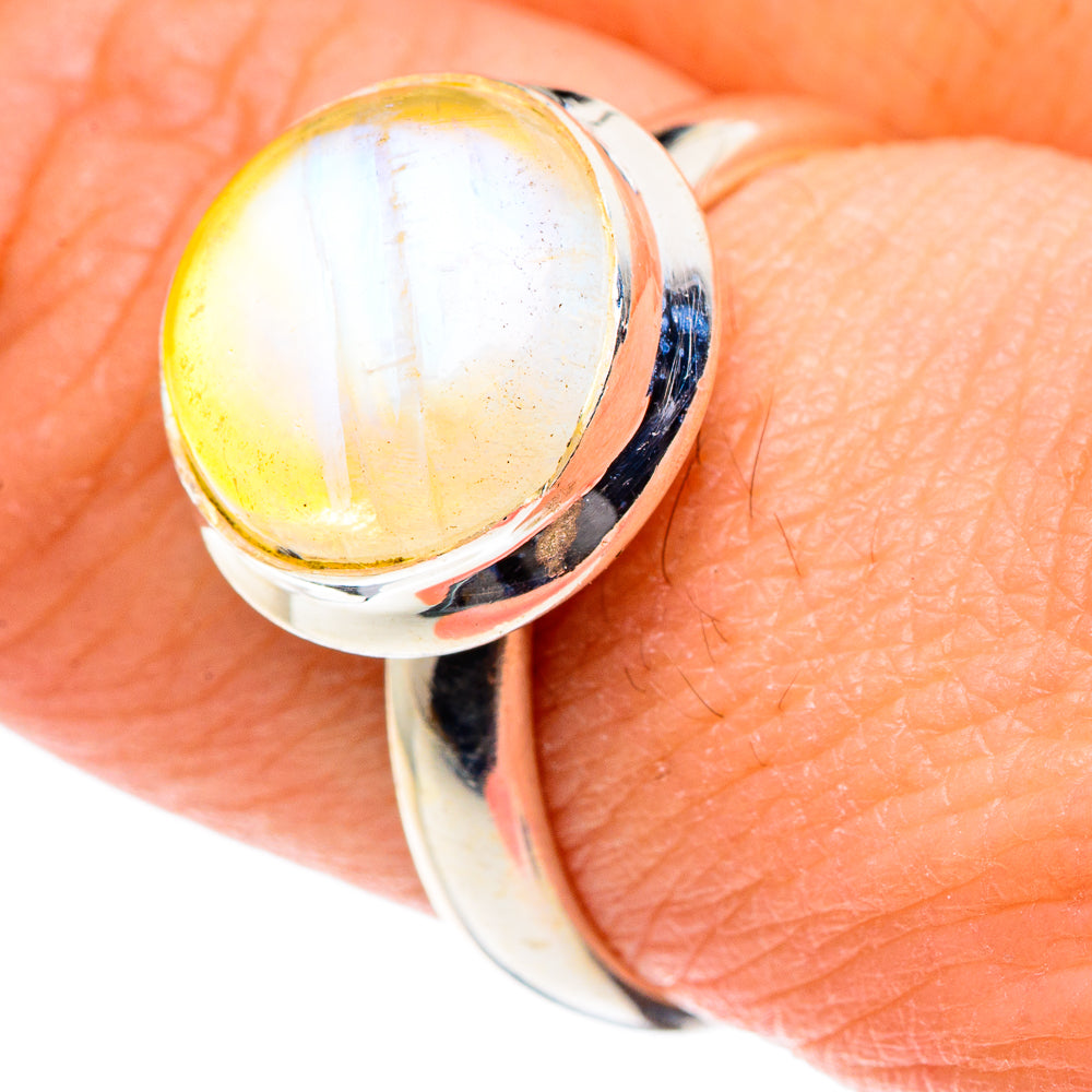 Yellow Moonstone Rings handcrafted by Ana Silver Co - RING88916