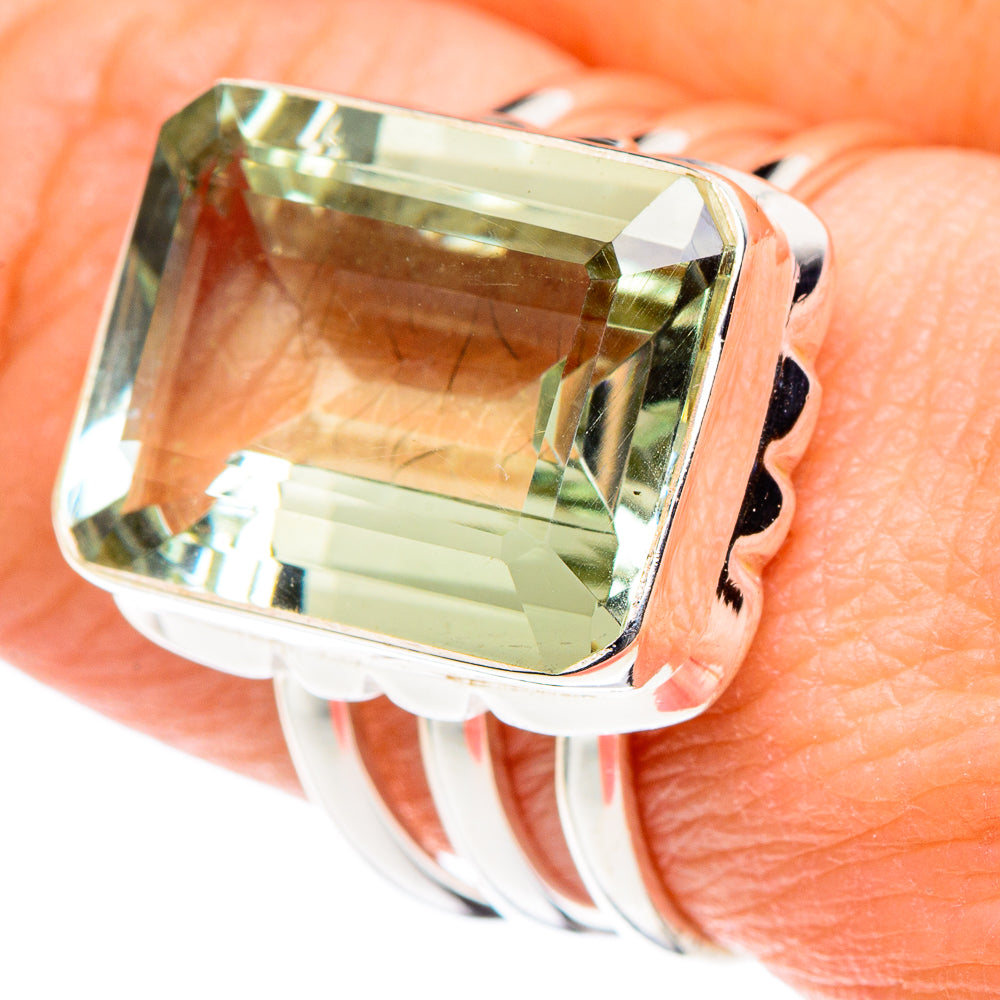 Green Amethyst Rings handcrafted by Ana Silver Co - RING88929