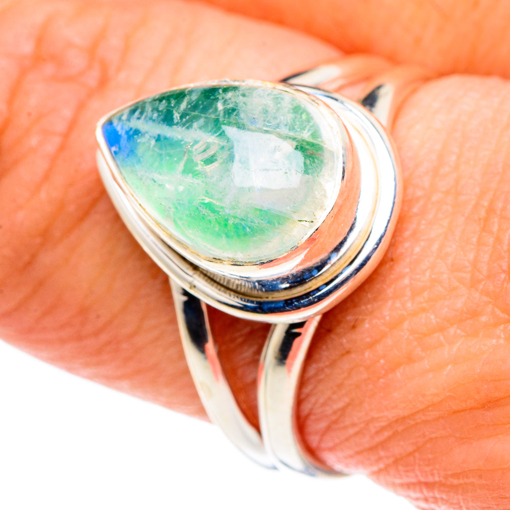 Green Moonstone Rings handcrafted by Ana Silver Co - RING88930