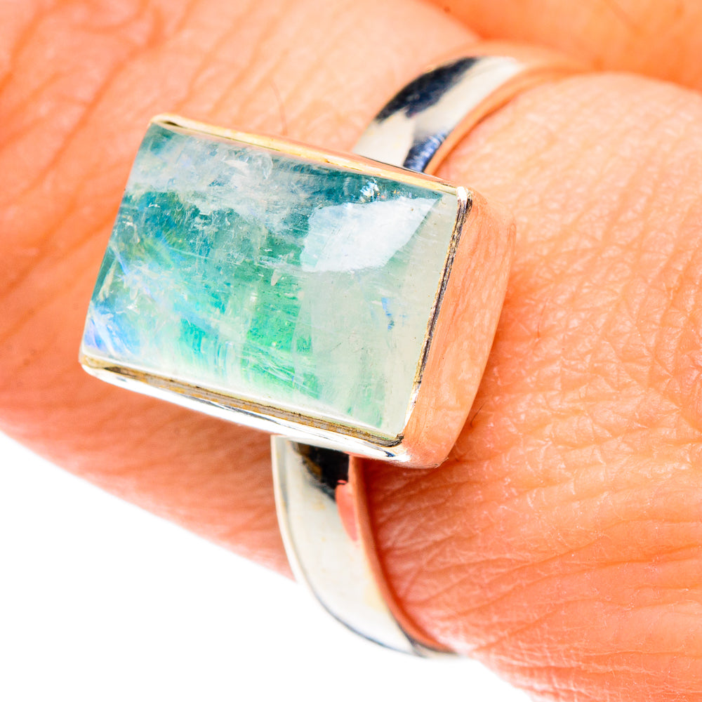 Green Moonstone Rings handcrafted by Ana Silver Co - RING88931