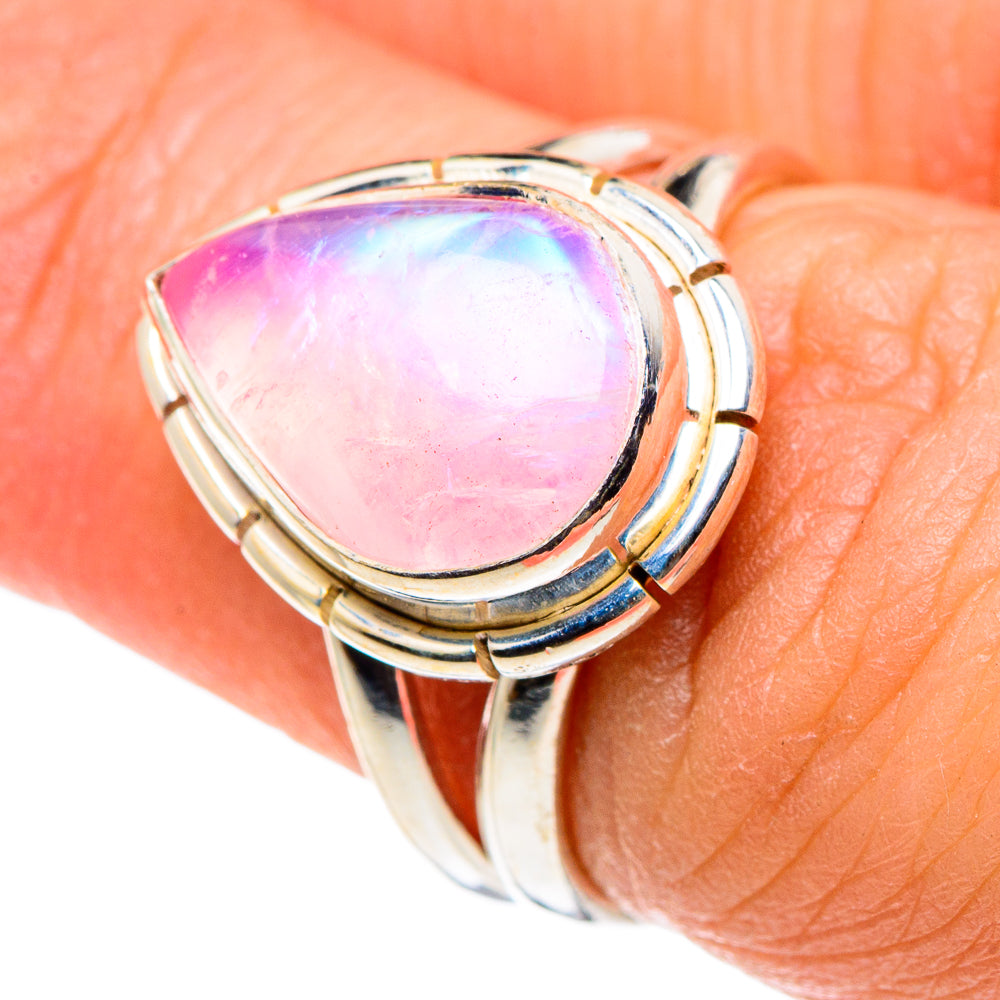Pink Moonstone Rings handcrafted by Ana Silver Co - RING88936