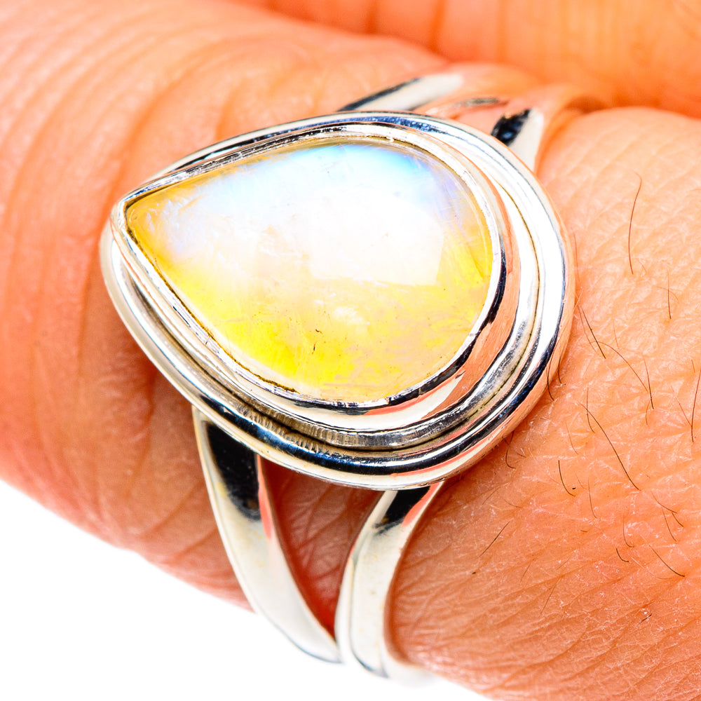 Yellow Moonstone Rings handcrafted by Ana Silver Co - RING88951