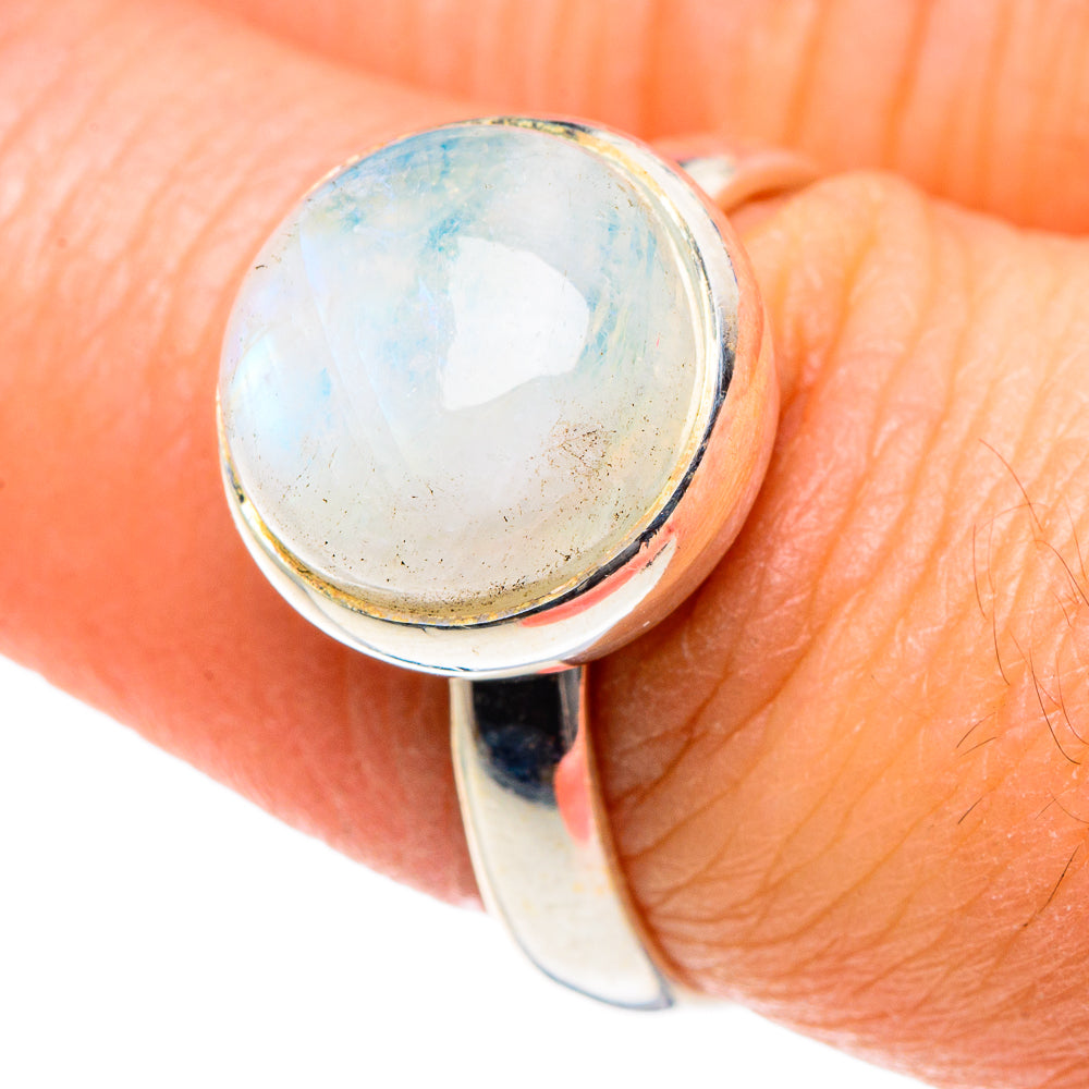 Rainbow Moonstone Rings handcrafted by Ana Silver Co - RING88961