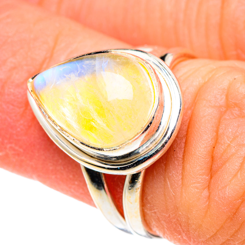Yellow Moonstone Rings handcrafted by Ana Silver Co - RING88980