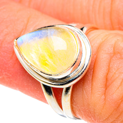 Yellow Moonstone Rings handcrafted by Ana Silver Co - RING88980