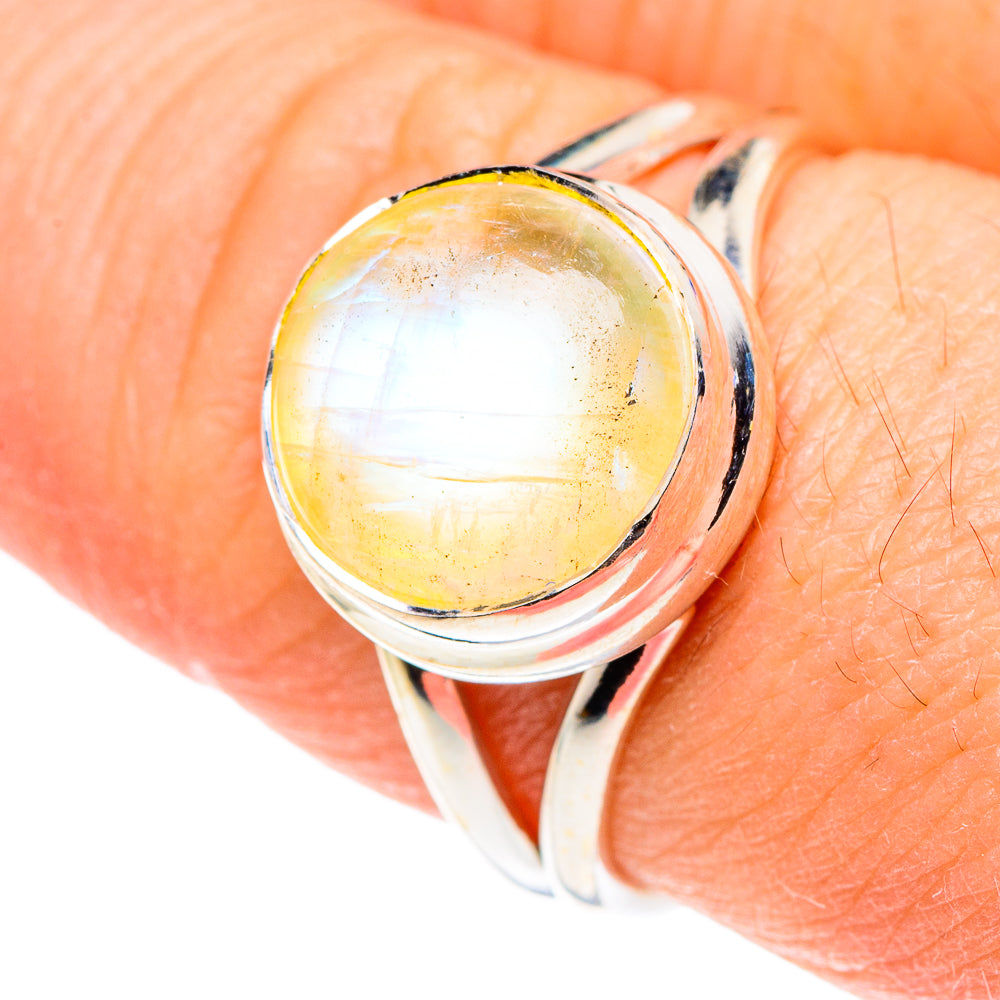 Yellow Moonstone Rings handcrafted by Ana Silver Co - RING88981