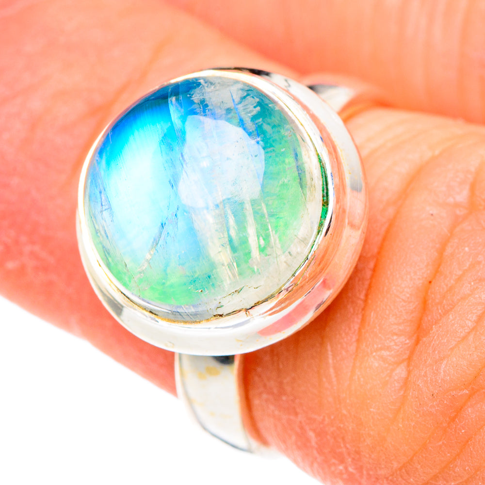 Green Moonstone Rings handcrafted by Ana Silver Co - RING88990