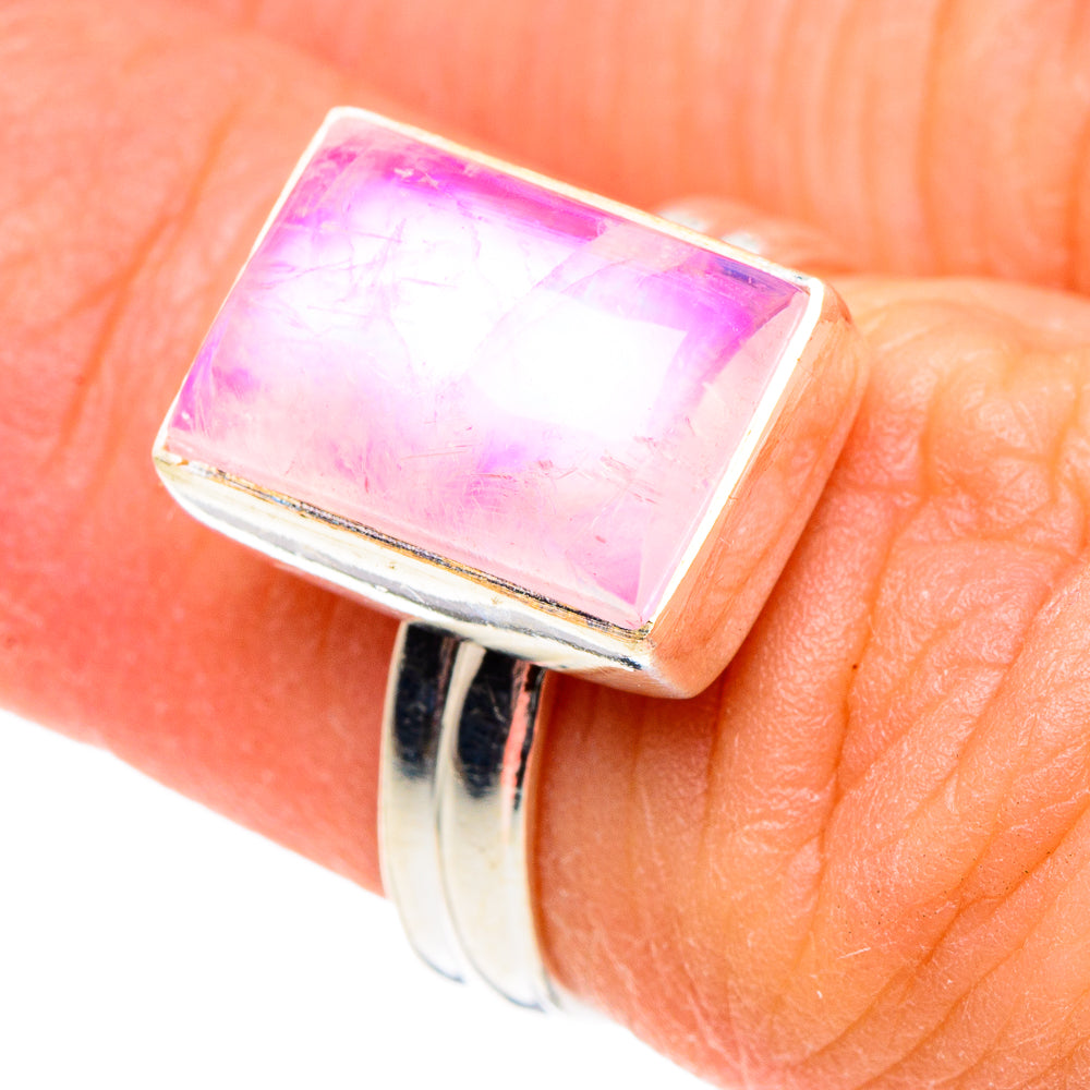 Pink Moonstone Rings handcrafted by Ana Silver Co - RING88997