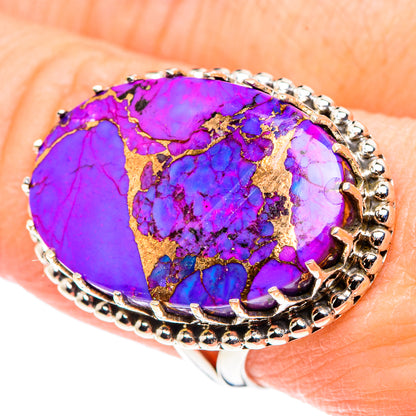 Purple Copper Composite Turquoise Rings handcrafted by Ana Silver Co - RING89026