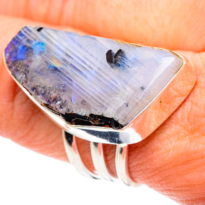 Rainbow Moonstone Rings handcrafted by Ana Silver Co - RING89029