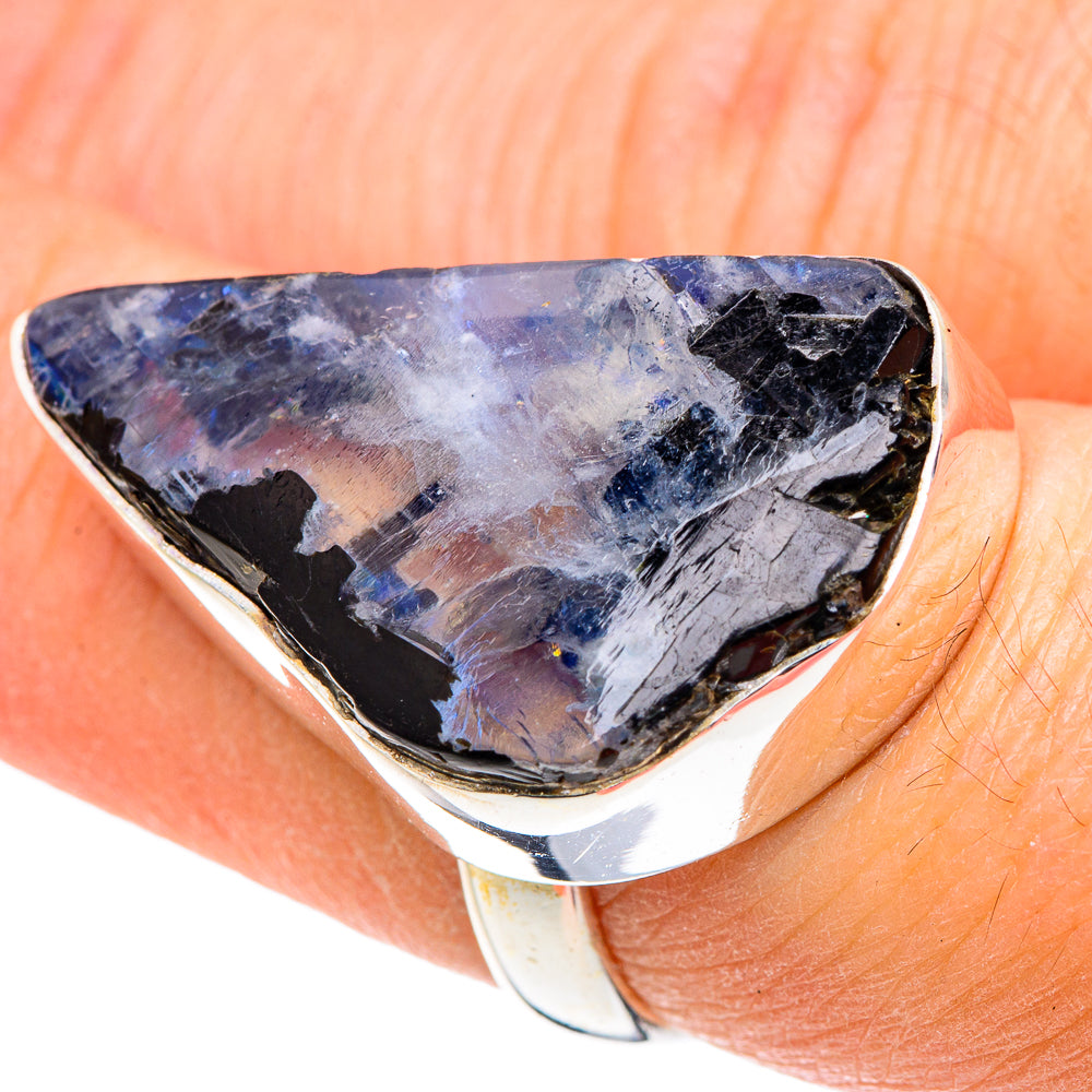 Rainbow Moonstone Rings handcrafted by Ana Silver Co - RING89030