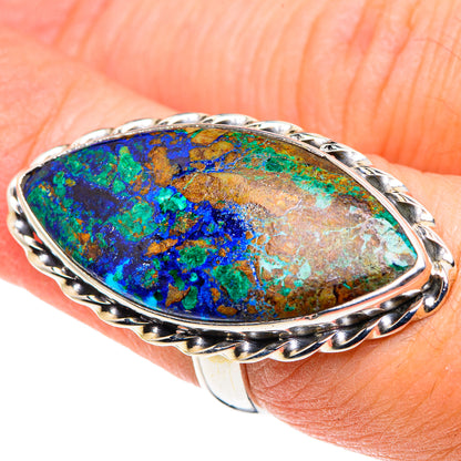 Azurite Malachite Rings handcrafted by Ana Silver Co - RING89031