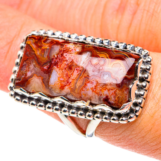 Crazy Lace Agate Rings handcrafted by Ana Silver Co - RING89046