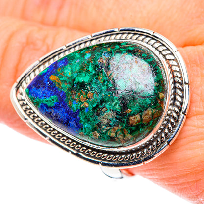 Azurite Malachite Rings handcrafted by Ana Silver Co - RING89056