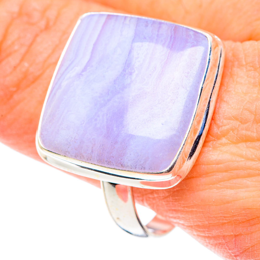 Blue Lace Agate Rings handcrafted by Ana Silver Co - RING89064