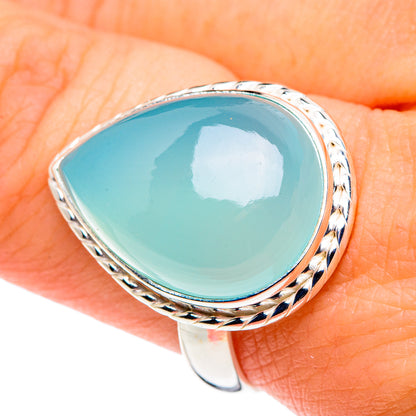 Aqua Chalcedony Rings handcrafted by Ana Silver Co - RING89069