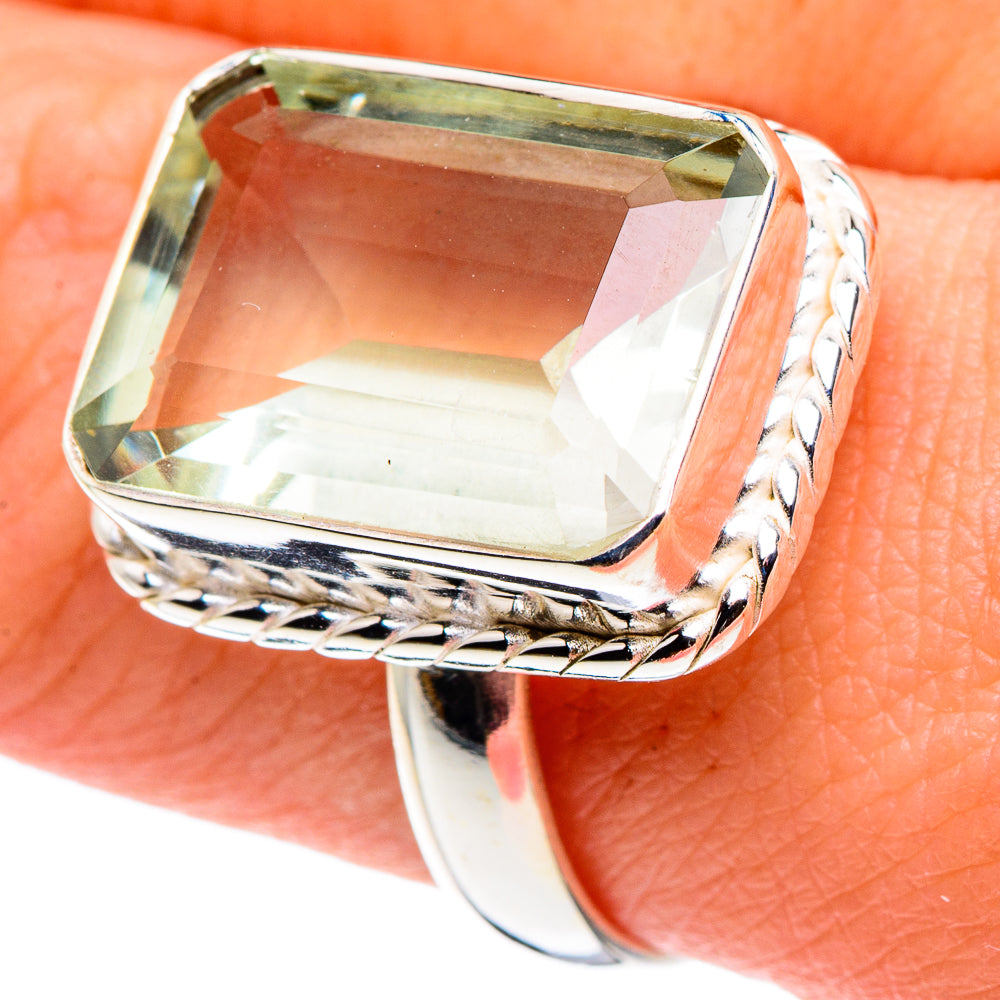 Green Amethyst Rings handcrafted by Ana Silver Co - RING89071