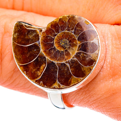 Ammonite Fossil Rings handcrafted by Ana Silver Co - RING89077