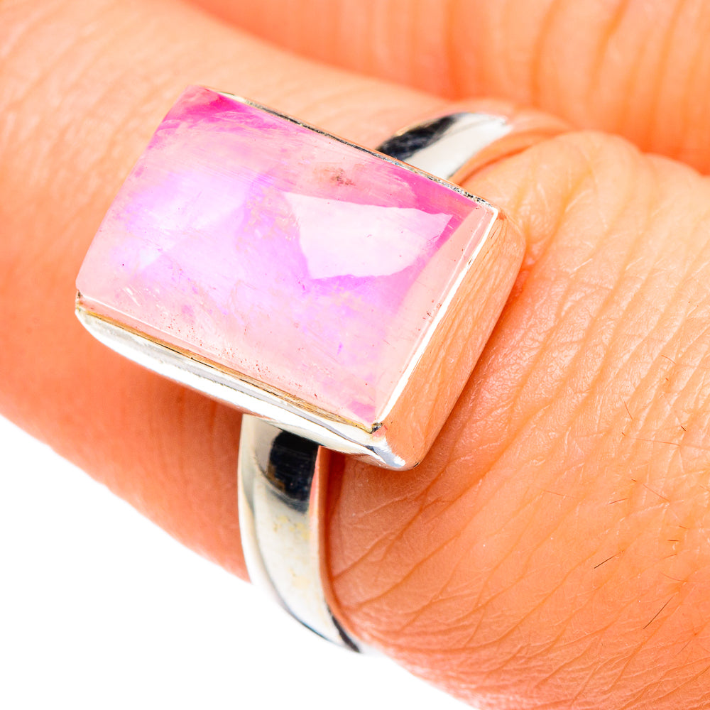 Pink Moonstone Rings handcrafted by Ana Silver Co - RING89082