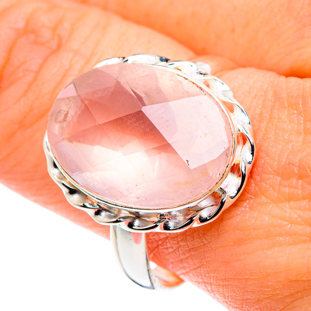 Rose Quartz Rings handcrafted by Ana Silver Co - RING89084