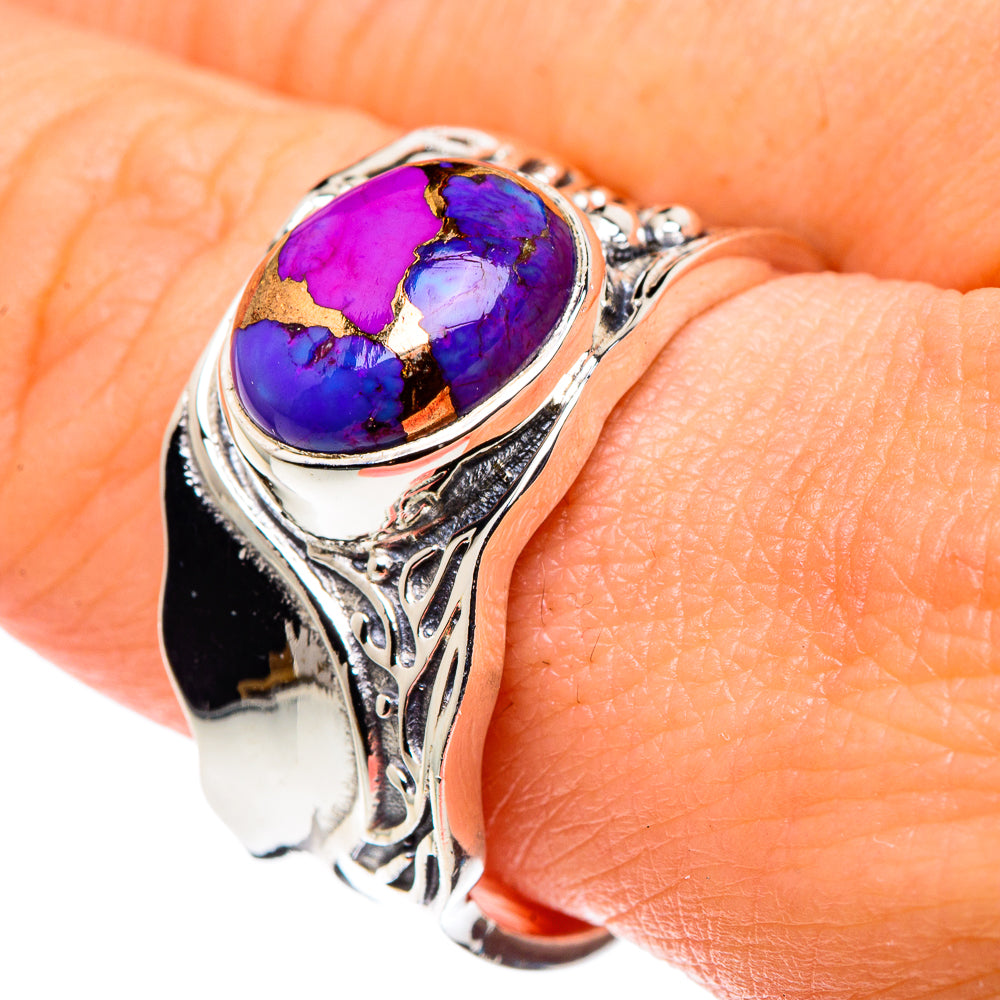 Purple Copper Composite Turquoise Rings handcrafted by Ana Silver Co - RING89088