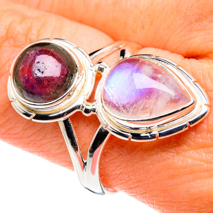 Rainbow Moonstone Rings handcrafted by Ana Silver Co - RING89096