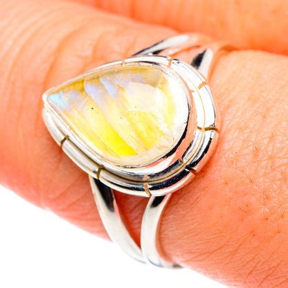 Yellow Moonstone Rings handcrafted by Ana Silver Co - RING89102