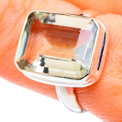 Green Amethyst Rings handcrafted by Ana Silver Co - RING89112