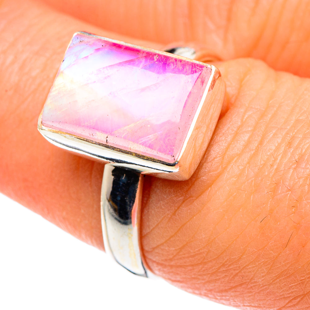 Pink Moonstone Rings handcrafted by Ana Silver Co - RING89121