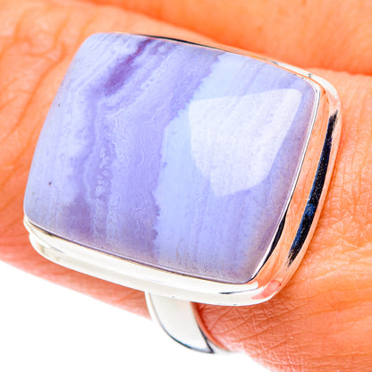 Blue Lace Agate Rings handcrafted by Ana Silver Co - RING89131