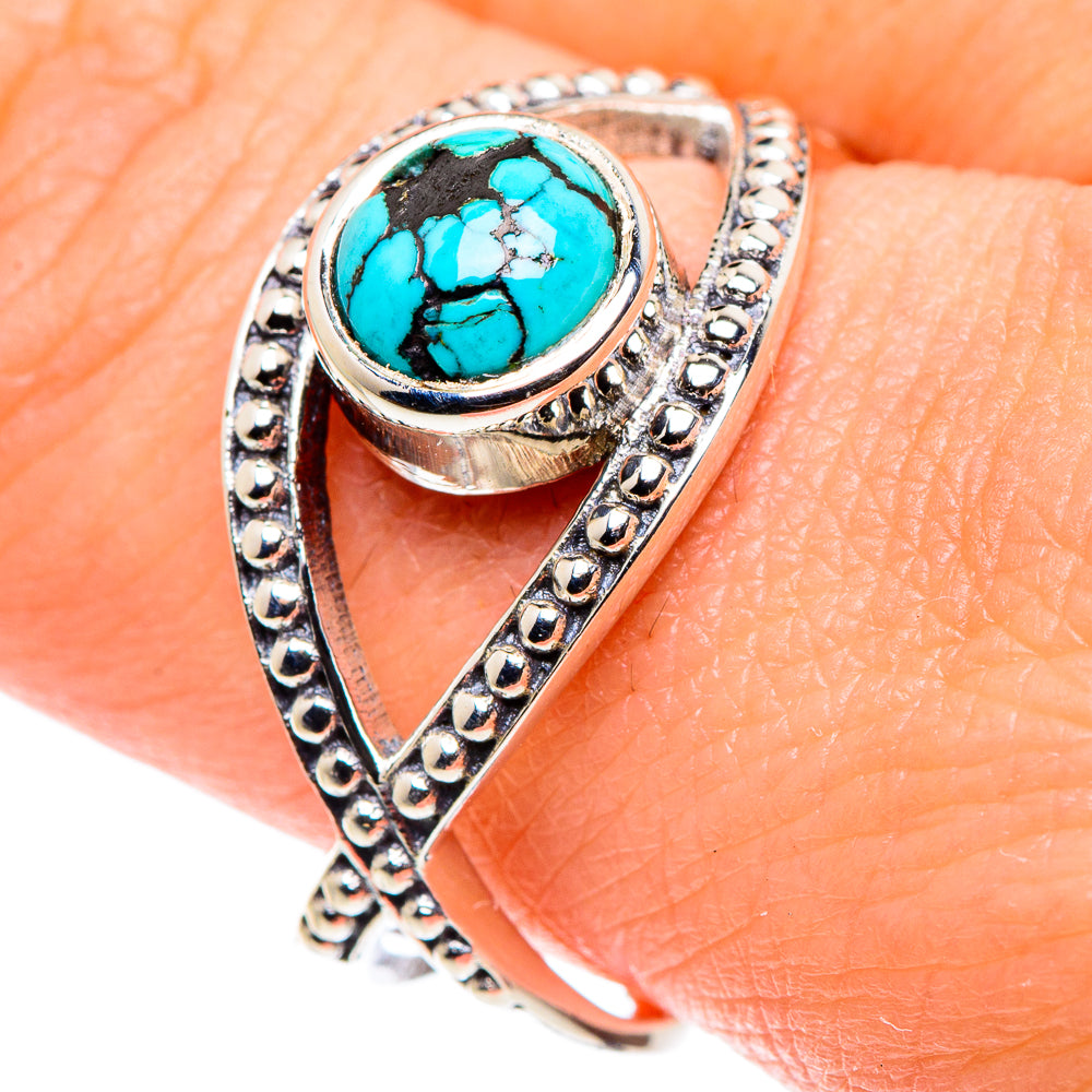 Tibetan Turquoise Rings handcrafted by Ana Silver Co - RING89139