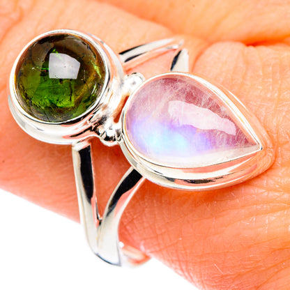Rainbow Moonstone Rings handcrafted by Ana Silver Co - RING89145