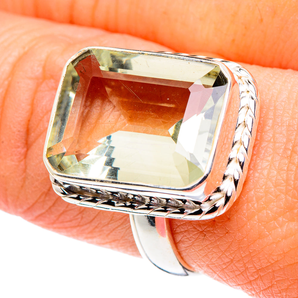 Green Amethyst Rings handcrafted by Ana Silver Co - RING89146