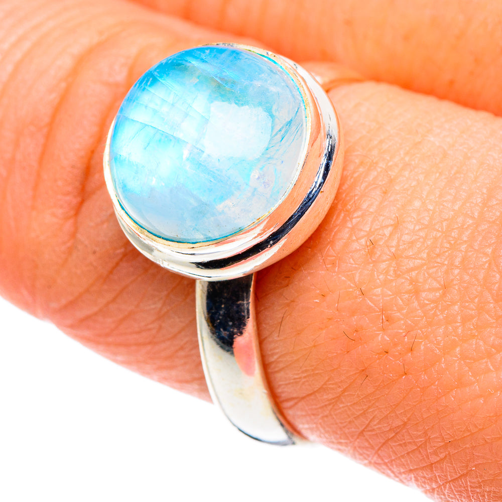 Rainbow Moonstone Rings handcrafted by Ana Silver Co - RING89147